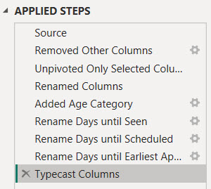 Processing Time query steps