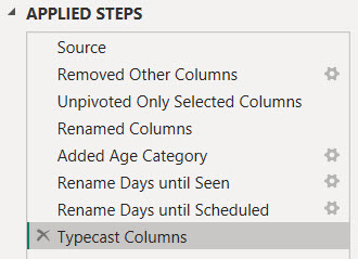 Processing Time query steps